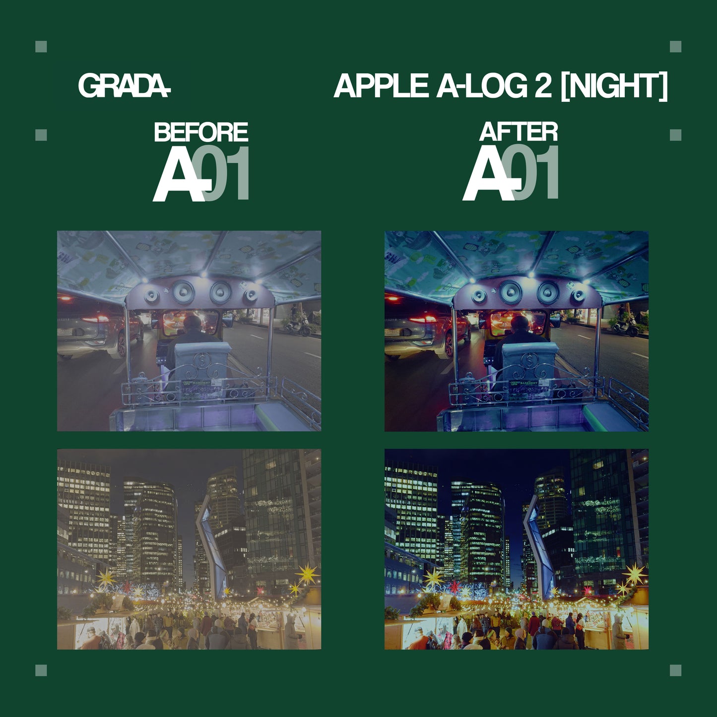 GRADA A01 LUT - APPLE LOG 2 DAY & NIGHT BUNDLE