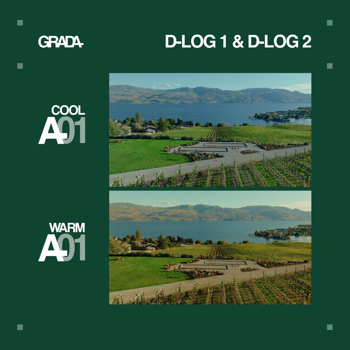 GRADA A01 LUT - DJI D-LOG 1 & 2 BUNDLE