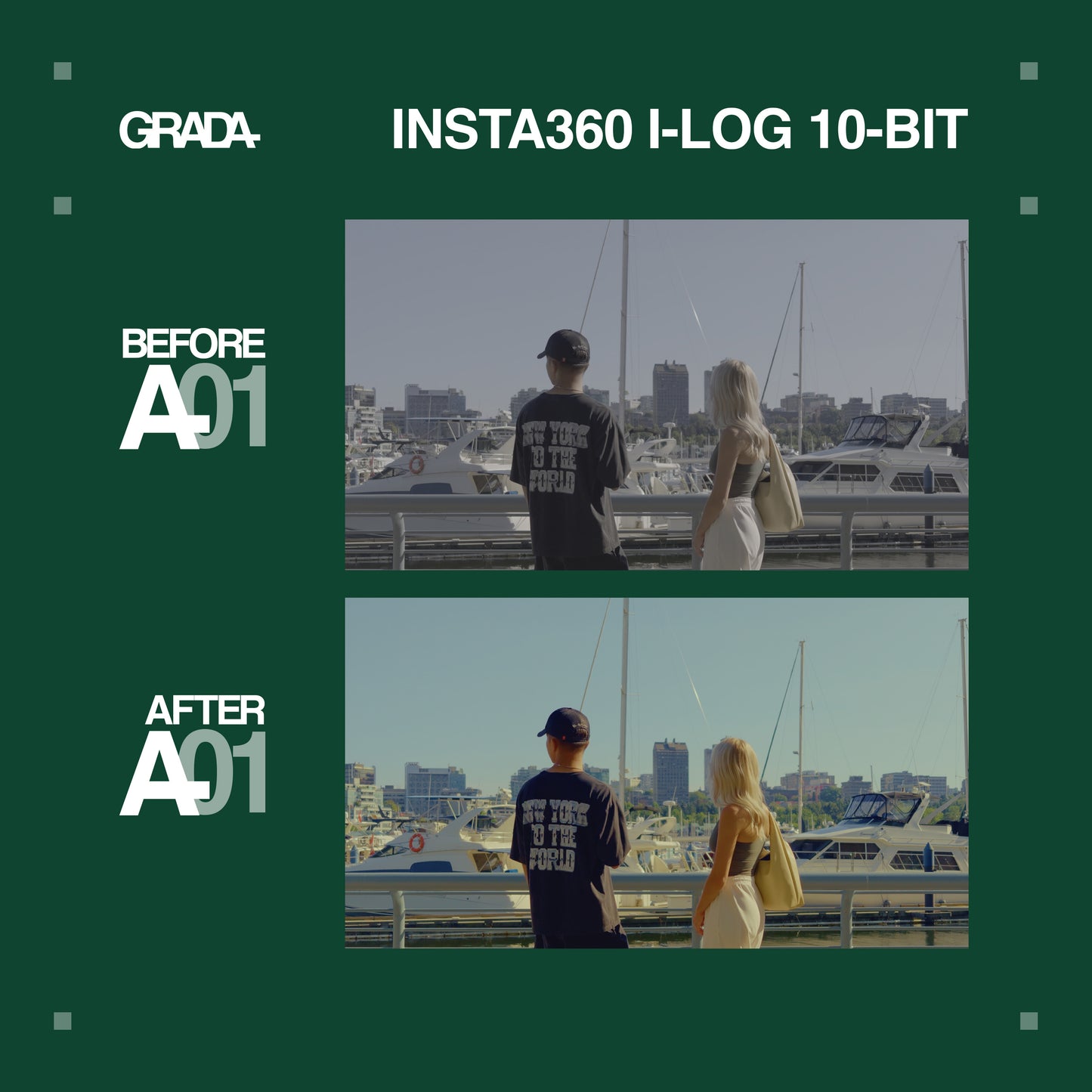 GRADA A01 LUT - INSTA360 I-LOG 10-BIT